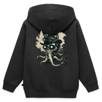 Steampunk Kraken - Kinder Premium Organic Zip Hoodie - Schwarz - Hinten - AI Model Kid Male (0cm)