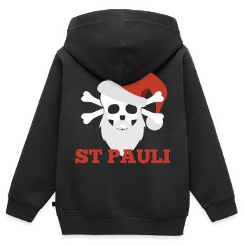 Sankt Pauli Christmas - Kids Premium Organic Zip-up Hoodie - black - Back - AI Model Kid Male (0cm)