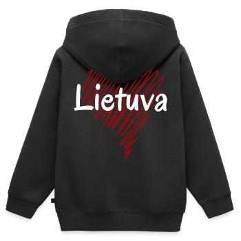 I love Lithuania, Lithuanian pride - Kids Premium Organic Zip-up Hoodie - black - Back - AI Model Kid Male (0cm)