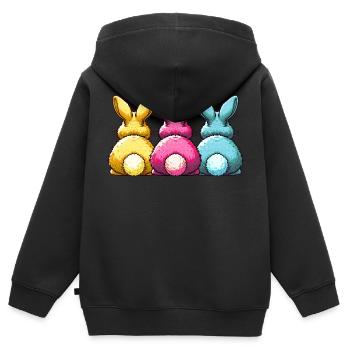 COLORFUL EASTER BUNNIES Happy Easter - Kids Premium Organic Zip-up Hoodie - black - Back - AI Model Kid Male (0cm)