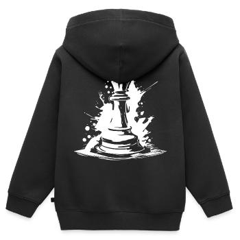 Pièce - Sweat Premium à capuche zippé enfant bio - noir - Dos - AI Model Kid Male (0cm)