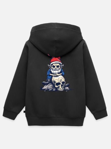 Zombie Gartenzwerg - Kinder Premium Organic Zip Hoodie - Schwarz
