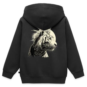 Tigerpunk - Sweat Premium à capuche zippé enfant bio - noir - Dos - AI Model Kid Male (0cm)