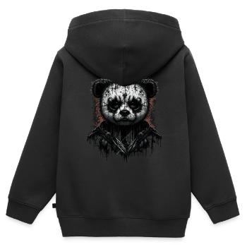 Black metal Panda - Kinder Premium Organic Zip Hoodie - Schwarz - Hinten - AI Model Kid Male (0cm)