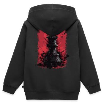 Schachfigur König - Kinder Premium Organic Zip Hoodie - Schwarz - Hinten - AI Model Kid Male (0cm)