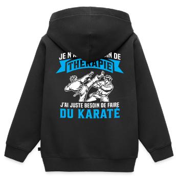 Ich muss nur Karate Karate machen Geschenk Karate - Kinder Premium Organic Zip Hoodie - Schwarz - Hinten - AI Model Kid Male (0cm)