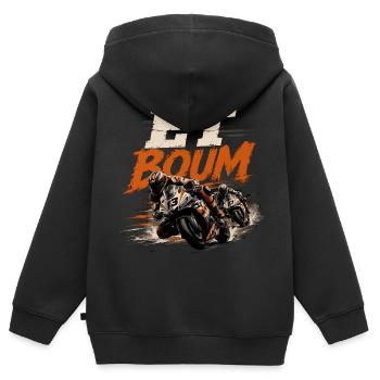 UND ZACK - Kinder Premium Organic Zip Hoodie - Schwarz - Hinten - AI Model Kid Male (0cm)