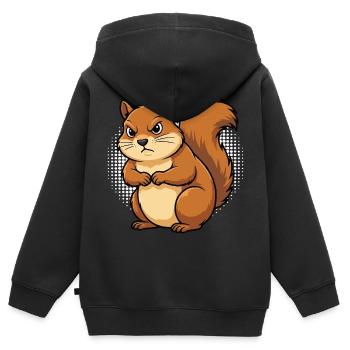 Écureuil Écureuil Écureuil Amoureux des rongeurs - Sweat Premium à capuche zippé enfant bio - noir - Dos - AI Model Kid Male (0cm)