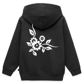 Weiße Blüten - Kinder Premium Organic Zip Hoodie - Schwarz - Hinten - AI Model Kid Male (0cm)