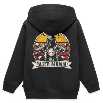 Böser alter Mann | Retro Biker Spruch | Motorrad - Kinder Premium Organic Zip Hoodie - Schwarz - Hinten - AI Model Kid Male (0cm)