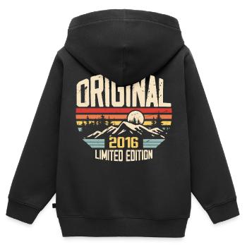 Nostalgisches 2016 Geburtstagsgeschenk 2016 - Kinder Premium Organic Zip Hoodie - Schwarz - Hinten - AI Model Kid Male (0cm)