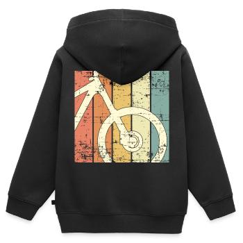 Fahrrad - Kinder Premium Organic Zip Hoodie - Schwarz - Hinten - AI Model Kid Male (0cm)