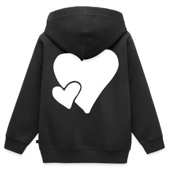 Herz Emoji Skizze - Kinder Premium Organic Zip Hoodie - Schwarz - Hinten - AI Model Kid Male (0cm)
