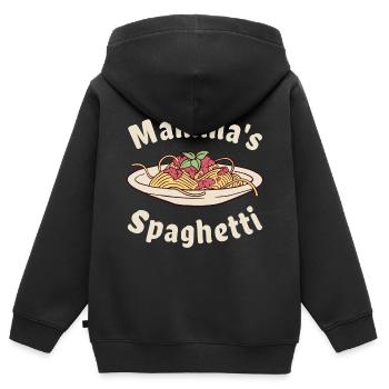 Mamma's Spaghetti - Kinder Premium Organic Zip Hoodie - Schwarz - Hinten - AI Model Kid Male (0cm)