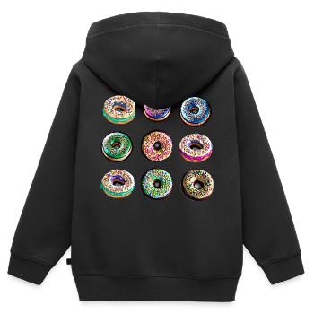 Donuts Muffins Donut Süßigkeit - Kinder Premium Organic Zip Hoodie - Schwarz - Hinten - AI Model Kid Male (0cm)