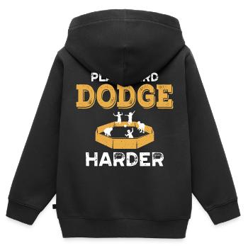 Spielen Sie Hard Harder In Gaga Ball - Kinder Premium Organic Zip Hoodie - Schwarz - Hinten - AI Model Kid Male (0cm)