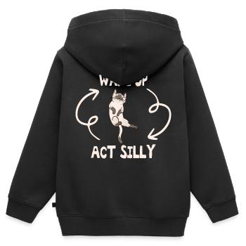 Wake Up Act Silly Cat - Wake Up Act Silly Cat Kids - Kids Premium Organic Zip-up Hoodie - black - Back - AI Model Kid Male (0cm)