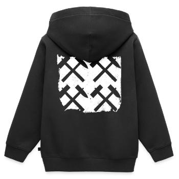 Artisan mineur des mines de maillet et de fer - Sweat Premium à capuche zippé enfant bio - noir - Dos - AI Model Kid Male (0cm)