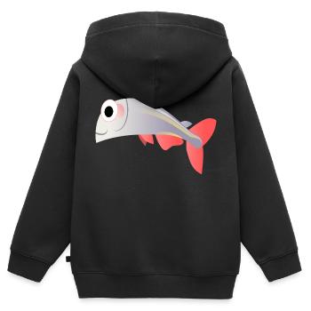 fish fish animal tiere11 - Kinder Premium Organic Zip Hoodie - Schwarz - Hinten - AI Model Kid Male (0cm)