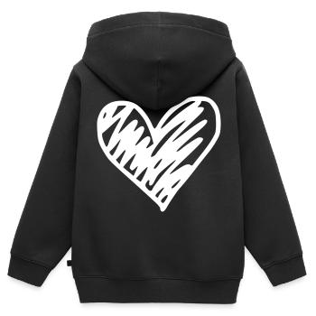 Herz Emoji Skizze - Kinder Premium Organic Zip Hoodie - Schwarz - Hinten - AI Model Kid Male (0cm)