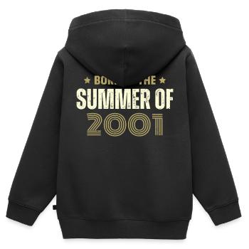 Jahrgang 2001 Jahrgang 2001 Geburtstagsgeschenk - Kinder Premium Organic Zip Hoodie - Schwarz - Hinten - AI Model Kid Male (0cm)