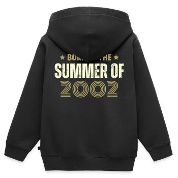 Jahrgang 2002 Jahrgang 2002 Geburtstagsgeschenk - Kinder Premium Organic Zip Hoodie - Schwarz - Hinten - AI Model Kid Male (0cm)