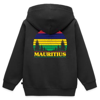 Maurice - Sweat Premium à capuche zippé enfant bio - noir - Dos - AI Model Kid Male (0cm)