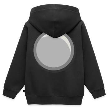Silver Button Circle Sticker Template - Kids Premium Organic Zip-up Hoodie - black - Back - AI Model Kid Male (0cm)