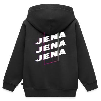 Jena Allemagne City Font Skyline Accueil - Sweat Premium à capuche zippé enfant bio - noir - Dos - AI Model Kid Male (0cm)