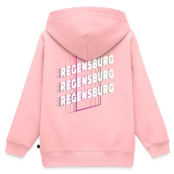 Ratisbonne, Allemagne, ville, font, Skyline - Sweat Premium à capuche zippé enfant bio - rose - Dos - AI Model Kid Female (0cm)