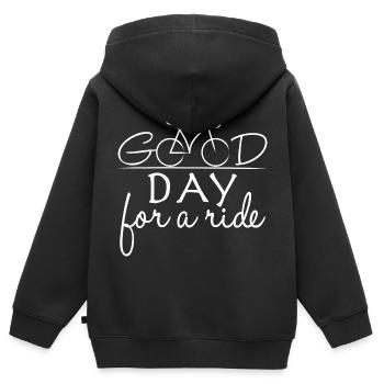 Rennrad - Kinder Premium Organic Zip Hoodie - Schwarz - Hinten - AI Model Kid Male (0cm)