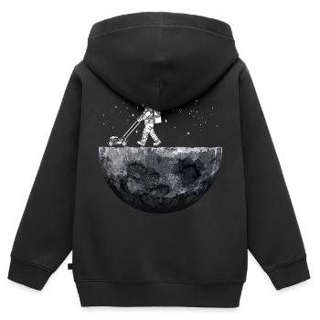 Astronautes de l’espace Tondeuse - Sweat Premium à capuche zippé enfant bio - noir - Dos - AI Model Kid Male (0cm)