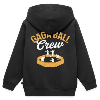 Gaga Ball Crew Hexagone Pit Team - Sweat Premium à capuche zippé enfant bio - noir - Dos - AI Model Kid Male (0cm)
