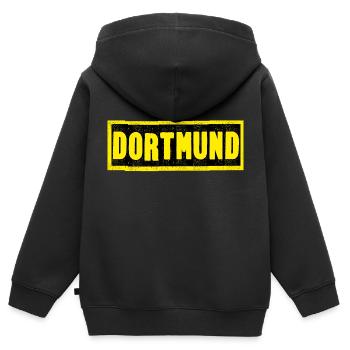 Dortmund - Sweat Premium à capuche zippé enfant bio - noir - Dos - AI Model Kid Male (0cm)