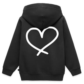 Herz Emoji Skizze - Kinder Premium Organic Zip Hoodie - Schwarz - Hinten - AI Model Kid Male (0cm)