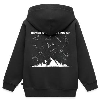 Teleskop Physiker - Kinder Premium Organic Zip Hoodie - Schwarz - Hinten - AI Model Kid Male (0cm)