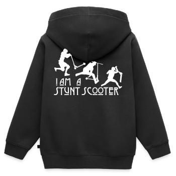 Stunt Scooter - Kinder Premium Organic Zip Hoodie - Schwarz - Hinten - AI Model Kid Male (0cm)