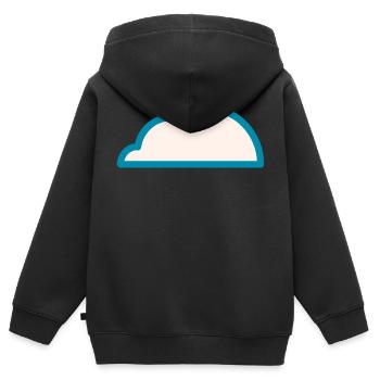 Wetter Bewölkt - Kinder Premium Organic Zip Hoodie - Schwarz - Hinten - AI Model Kid Male (0cm)