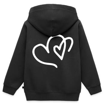 Herz Emoji Skizze - Kinder Premium Organic Zip Hoodie - Schwarz - Hinten - AI Model Kid Male (0cm)
