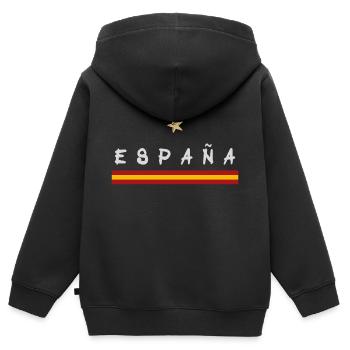 Spanien Fußball Trikot Spanische Flagge - Kinder Premium Organic Zip Hoodie - Schwarz - Hinten - AI Model Kid Male (0cm)