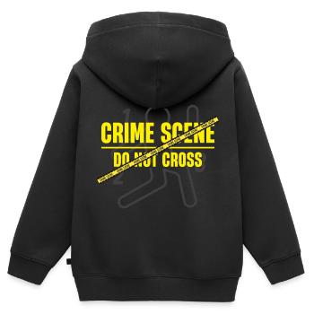 Tatort-do-not-cross-krimi-party-outfit - Kinder Premium Organic Zip Hoodie - Schwarz - Hinten - AI Model Kid Male (0cm)