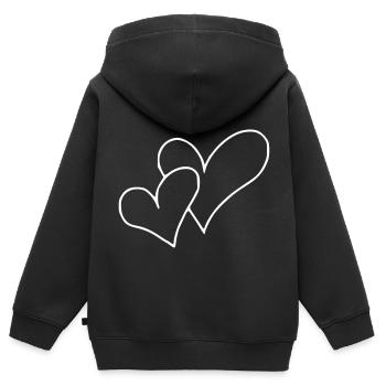 Herz Emoji Skizze - Kinder Premium Organic Zip Hoodie - Schwarz - Hinten - AI Model Kid Male (0cm)
