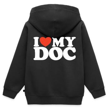 I Love My doc Chemise coeur - Sweat Premium à capuche zippé enfant bio - noir - Dos - AI Model Kid Male (0cm)