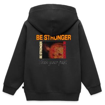 Étoile centrale de la tempête solaire - Sweat Premium à capuche zippé enfant bio - noir - Dos - AI Model Kid Male (0cm)