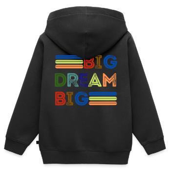 Großer Traum - Kinder Premium Organic Zip Hoodie - Schwarz - Hinten - AI Model Kid Male (0cm)