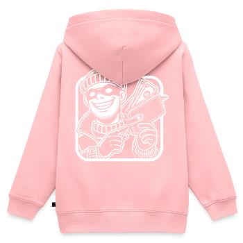 Vorsicht Taschendieb – Witziges Diebe Design - Kinder Premium Organic Zip Hoodie - Rosa - Hinten - AI Model Kid Female (0cm)