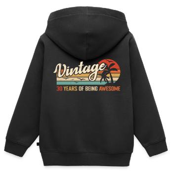 30 Jahre Retro Vintage Geburtstagsgeschenk 30 Jahre - Kinder Premium Organic Zip Hoodie - Schwarz - Hinten - AI Model Kid Male (0cm)