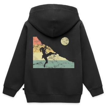 Mama Felsklettern Bergsteigen - Kinder Premium Organic Zip Hoodie - Schwarz - Hinten - AI Model Kid Male (0cm)