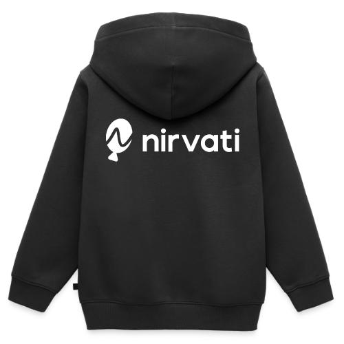 Logotipo de Nirvati (blanco) - Sudadera Premium con capucha y cremallera infantil orgánica