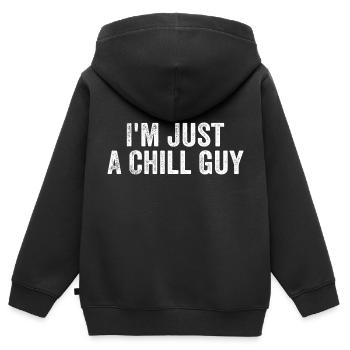 Ich bin einfach ein entspannter Typ - Kinder Premium Organic Zip Hoodie - Schwarz - Hinten - AI Model Kid Male (0cm)